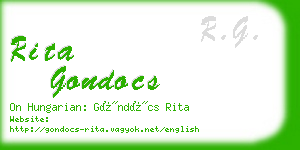 rita gondocs business card